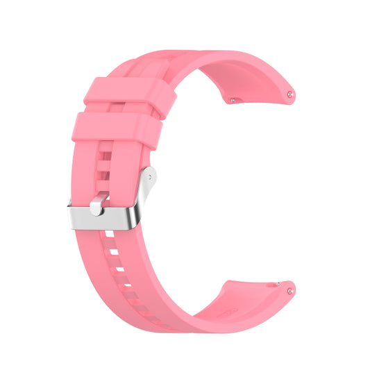 For Amazfit GTR 2e / GTR 2 22mm Silicone Watch Band with Silver Buckle(Pink) by buy2fix