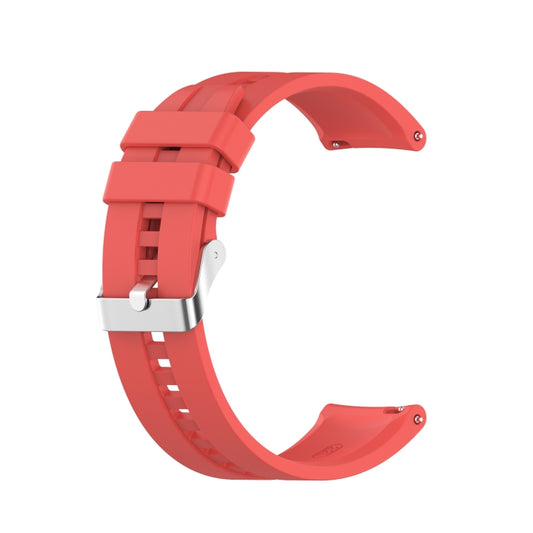 For Amazfit GTR 2e / GTR 2 22mm Silicone Watch Band with Silver Buckle(Red) by buy2fix