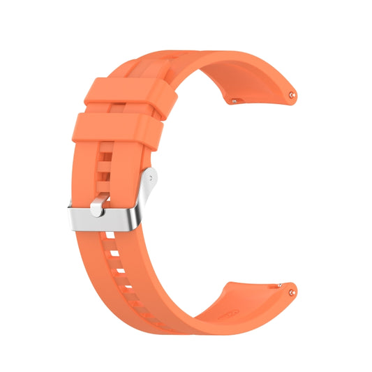 For Amazfit GTR 2e / GTR 2 22mm Silicone Watch Band with Silver Buckle(Vibrant Orange) by buy2fix