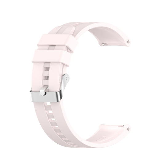 For Amazfit GTR 2e / GTR 2 22mm Silicone Watch Band with Silver Buckle(Sand Pink) by buy2fix
