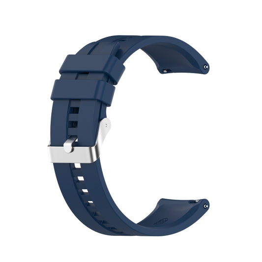 For Amazfit GTR 2e / GTR 2 22mm Silicone Watch Band with Silver Buckle(Dark Blue) by buy2fix