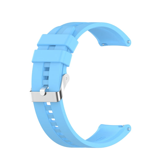 For Amazfit GTR 2e / GTR 2 22mm Silicone Watch Band with Silver Buckle(Sky Blue) by buy2fix