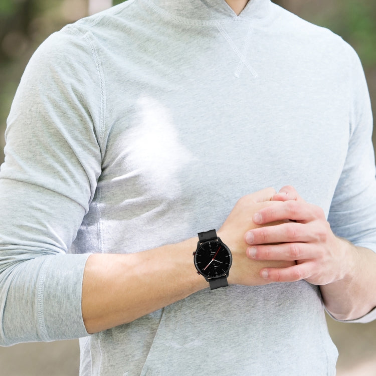 For Amazfit GTR 2e / GTR 2 22mm Silicone Watch Band with Silver Buckle(Dark Green) by buy2fix