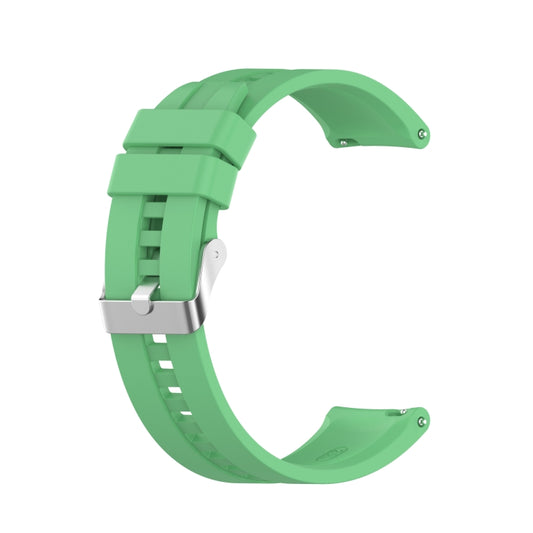 For Amazfit GTS 2e / GTS 2 20mm Silicone Watch Band with Silver Buckle(Mint Green) by buy2fix