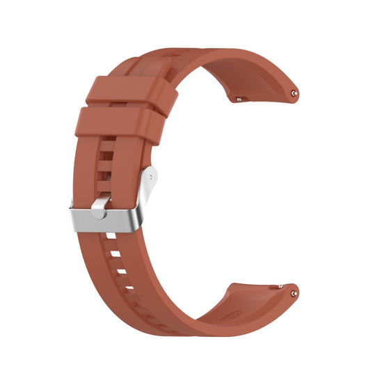 For Amazfit GTS 2e / GTS 2 20mm Silicone Watch Band with Silver Buckle(Cabernet Orange) by buy2fix