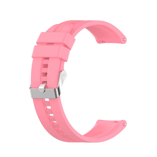 For Amazfit GTS 2e / GTS 2 20mm Silicone Watch Band with Silver Buckle(Pink) by buy2fix