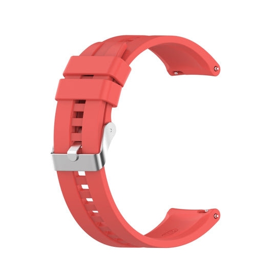 For Amazfit GTS 2e / GTS 2 20mm Silicone Watch Band with Silver Buckle(Red) by buy2fix