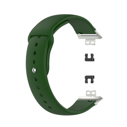 For Huawei Watch Fit 18mm Back Buckle Style Silicone Solid Color Watch Band(Army Green) by buy2fix
