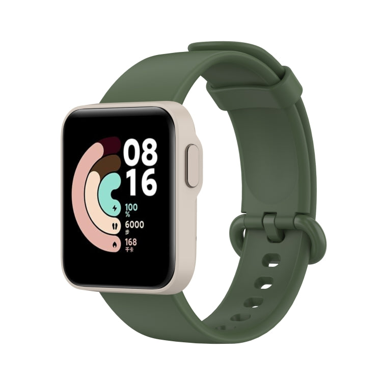 For Xiaomi Mi Watch Lite / Redmi Watch Silicone Watch Band, Size: One Size(Dark Green) by buy2fix