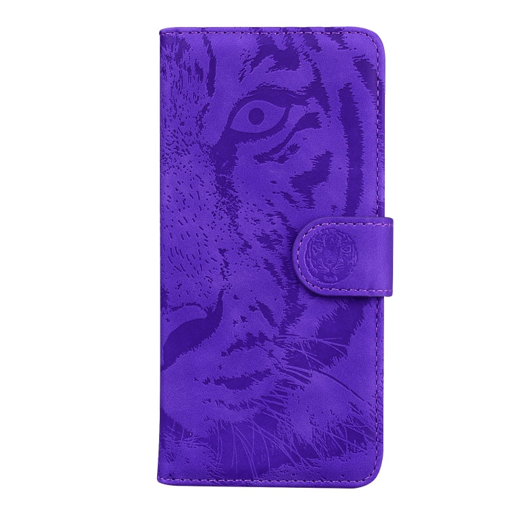 For Samsung Galaxy A52 5G / 4G Tiger Embossing Pattern Horizontal Flip Leather Case with Holder & Card Slots & Wallet(Purple) by buy2fix
