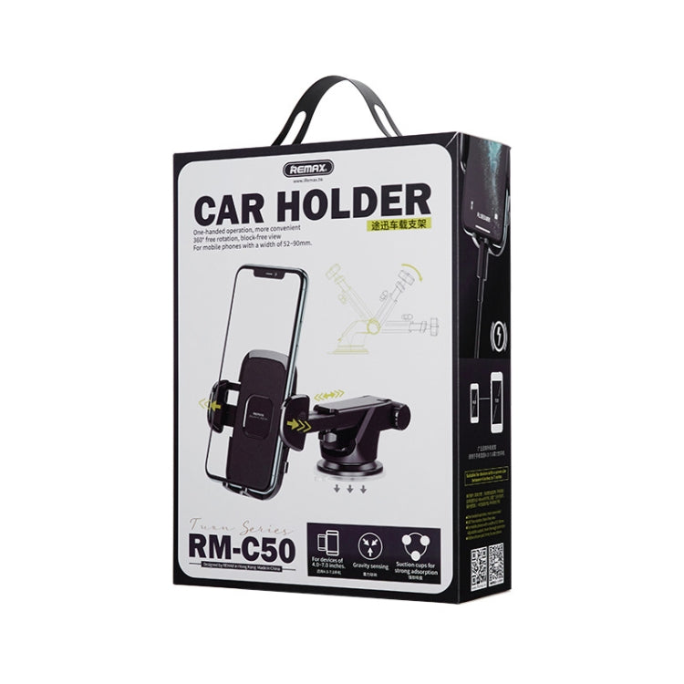 Remax RM-C50 Tuxn Series Car Mobile Phone Holder Bracket(Black) -  by REMAX | Online Shopping UK | buy2fix