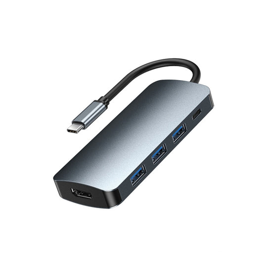 Station d'accueil multifonction Remax RU-U5 5 In1 Type-C / USB-C HUB (gris foncé)