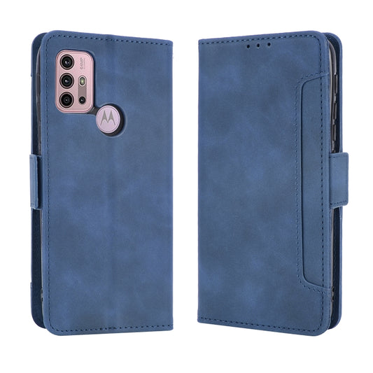 For Motorola Moto G30 Skin Feel Calf Pattern Horizontal Flip Leather Case with Holder & Card Slots & Photo Frame(Blue) by buy2fix