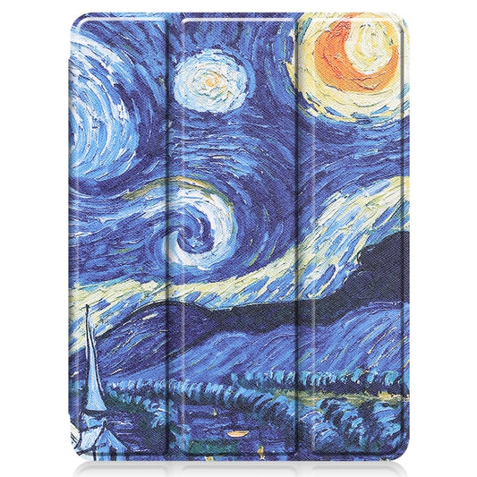 For iPad Pro 11 2022 / 2021 Colored Drawing Horizontal Flip TPU + PU Leather Tablet Case with Three-folding Holder & Sleep / Wake-up Function & Pen Slot(Starry Sky) by buy2fix
