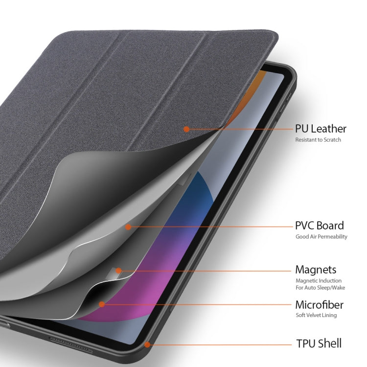 For iPad Pro 12.9 2022 / 2021 / 2020 DUX DUCIS Domo Series Horizontal Flip Magnetic TPU + PU Leather Tablet Case with Three-folding Holder & Pen Slot & Sleep / Wake-up Function(Black) - iPad Pro 12.9 (2022/2021) Cases by DUX DUCIS | Online Shopping UK | buy2fix