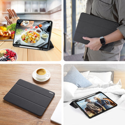 For iPad Pro 12.9 2022 / 2021 / 2020 DUX DUCIS Domo Series Horizontal Flip Magnetic TPU + PU Leather Tablet Case with Three-folding Holder & Pen Slot & Sleep / Wake-up Function(Black) - iPad Pro 12.9 (2022/2021) Cases by DUX DUCIS | Online Shopping UK | buy2fix