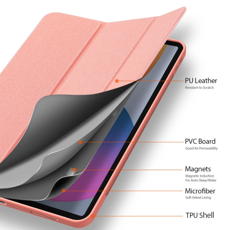 For iPad Pro 12.9 2022 / 2021 / 2020 DUX DUCIS Domo Series Horizontal Flip Magnetic TPU + PU Leather Tablet Case with Three-folding Holder & Pen Slot & Sleep / Wake-up Function(Pink) - iPad Pro 12.9 (2022/2021) Cases by DUX DUCIS | Online Shopping UK | buy2fix