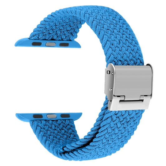 Braided + Stainless Steel Watch Band For Apple Watch Series 7 41mm / 6 & SE & 5 & 4 40mm / 3 & 2 & 1 38mm(Blue) by buy2fix