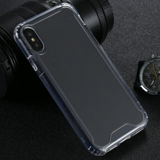 For iPhone X / XS Four-corner Shockproof Transparent TPU + PC Protective Case