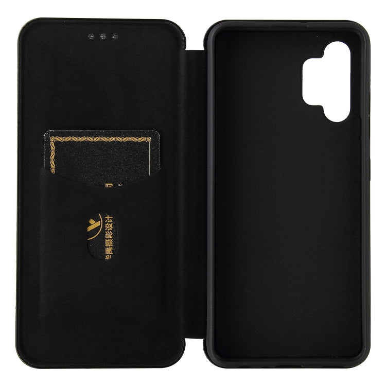 For Samsung Galaxy A32 4G Carbon Fiber Texture Horizontal Flip TPU + PC + PU Leather Case with Card Slot(Black) by buy2fix