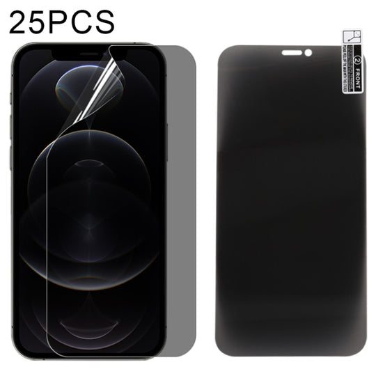 For iPhone 12 25pcs 0.1mm 2.5D Full Cover Anti-spy Screen Protector Explosion-proof Hydrogel Film