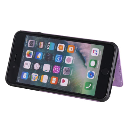 Flower Embossing Pattern Shockproof Protective Case with Holder & Card Slots & Photo Frame For iPhone 8 Plus / 7 Plus(Purple) by buy2fix