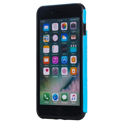 Flower Embossing Pattern Shockproof Protective Case with Holder & Card Slots & Photo Frame For iPhone 8 Plus / 7 Plus(Blue) by buy2fix