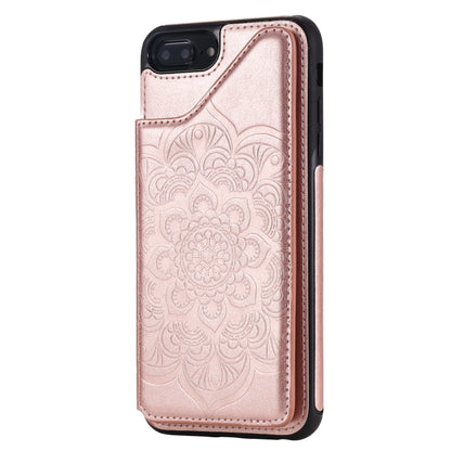 Flower Embossing Pattern Shockproof Protective Case with Holder & Card Slots & Photo Frame For iPhone 8 Plus / 7 Plus(Rose Gold) by buy2fix