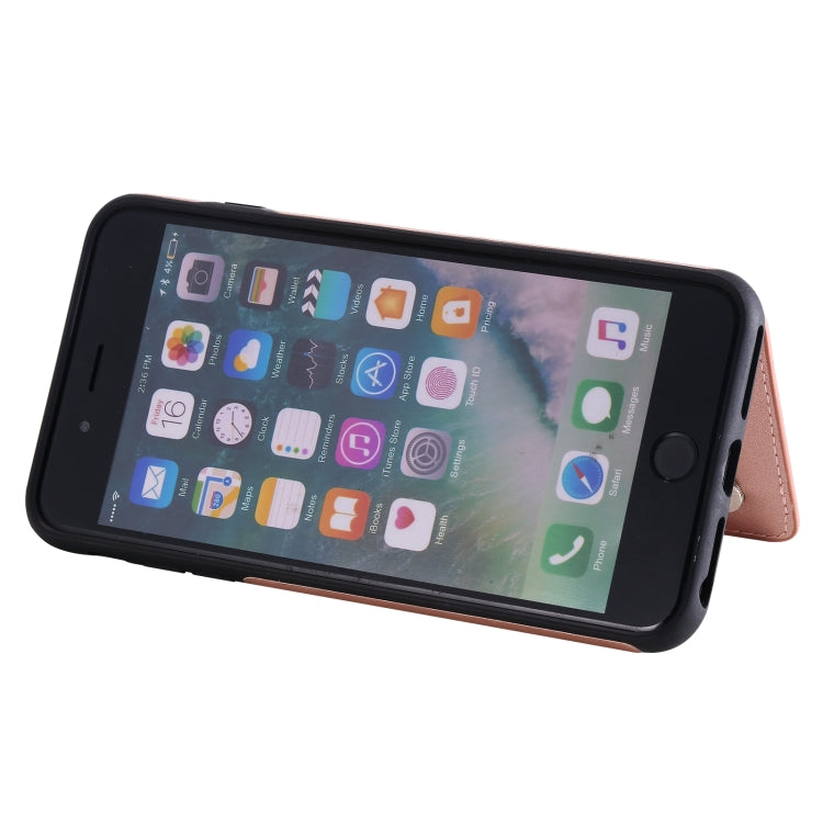 Flower Embossing Pattern Shockproof Protective Case with Holder & Card Slots & Photo Frame For iPhone 8 Plus / 7 Plus(Rose Gold) by buy2fix