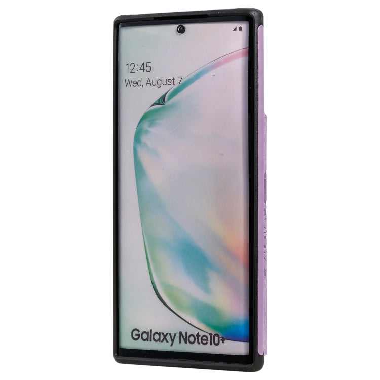 For Samsung Galaxy Note 10 Pro Flower Embossing Pattern Shockproof Protective Case with Holder & Card Slots & Photo Frame(Purple) by buy2fix