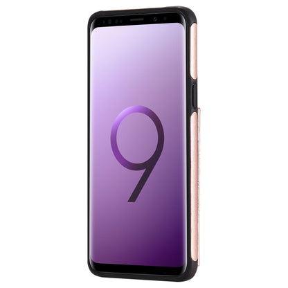 For Samsung Galaxy S9 Flower Embossing Pattern Shockproof Protective Case with Holder & Card Slots & Photo Frame(Rose Gold) by buy2fix