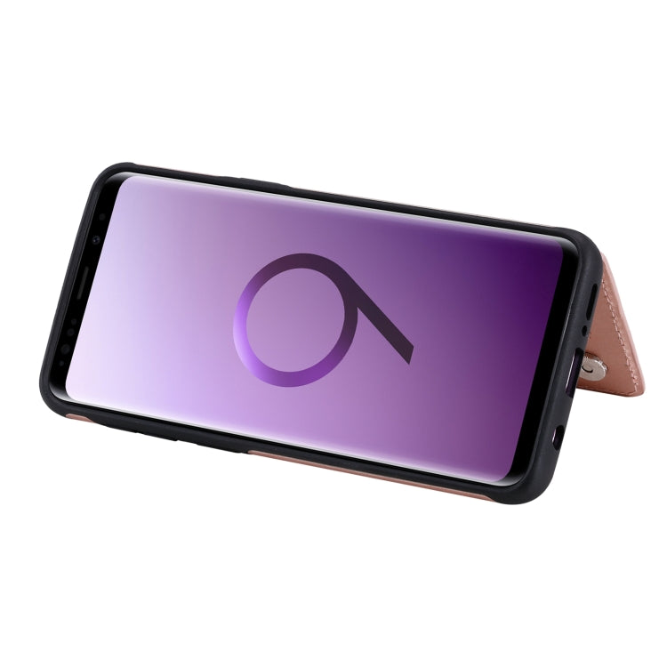 For Samsung Galaxy S9 Flower Embossing Pattern Shockproof Protective Case with Holder & Card Slots & Photo Frame(Rose Gold) by buy2fix