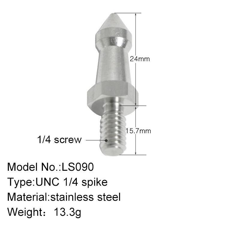BEXIN LS090 2PCS Stainless Steel 1/4 inch Feet Screws For SLR Tripod - Camera Accessories by BEXIN | Online Shopping UK | buy2fix