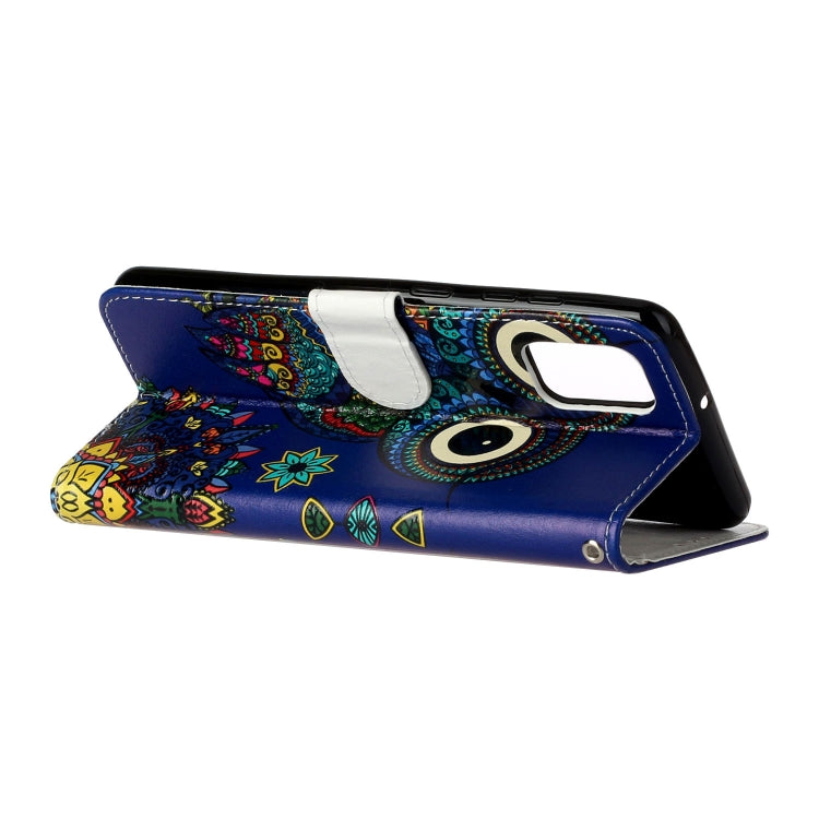 For Samsung Galaxy A52 5G / 4G Oil Embossed Coloured Drawing Pattern Horizontal Flip PU Leather Case with Holder & Card Slots & Wallet(Blue Owl) by buy2fix