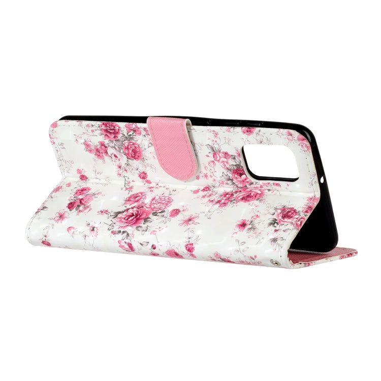 For Samsung Galaxy A52 5G / 4G 3D Pattern Horizontal Flip PU Leather Case with Holder & Card Slots & Wallet(Rose Flower) by buy2fix