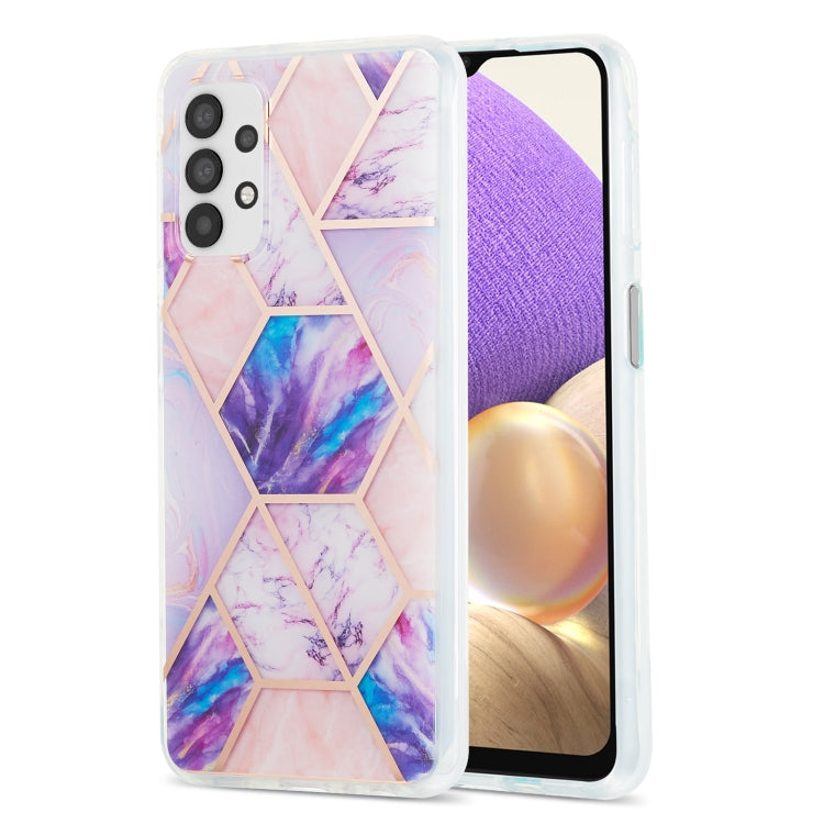 For Samsung Galaxy A32 5G 3D Electroplating Marble Pattern TPU Protective Case(Light Purple) by buy2fix