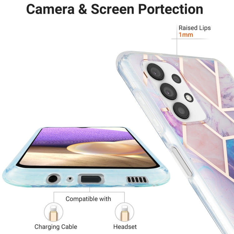 For Samsung Galaxy A32 5G 3D Electroplating Marble Pattern TPU Protective Case(Light Purple) by buy2fix