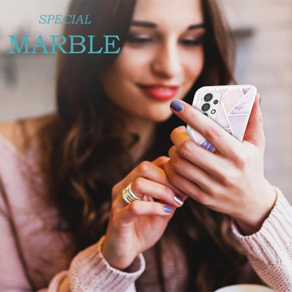 For Samsung Galaxy A32 5G 3D Electroplating Marble Pattern TPU Protective Case(Light Purple) by buy2fix