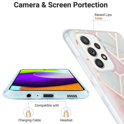 For Samsung Galaxy A52 5G / 4G 3D Electroplating Marble Pattern TPU Protective Case(Pink White) by buy2fix