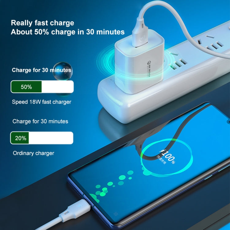 WK WP-U57 Max 18W Maxspeed QC3.0 Fast Charger +  USB to Micro USB Data Cable, Plug Type:UK Plug - Apple Accessories by WK | Online Shopping UK | buy2fix