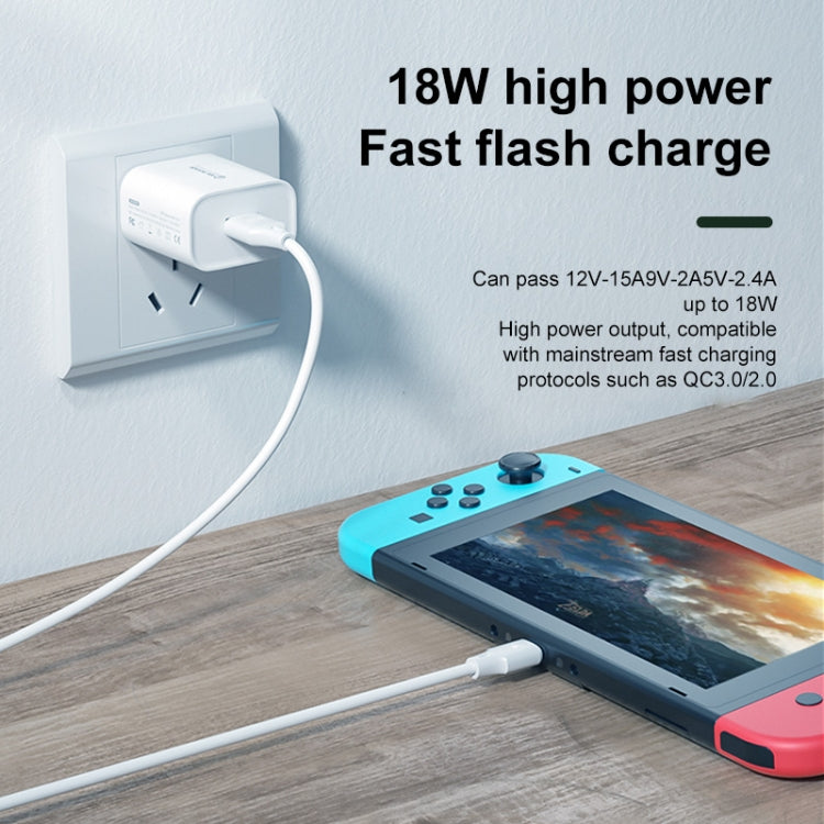 WK WP-U57 Max 18W Maxspeed QC3.0 Fast Charger + USB to 8 Pin Data Cable, Plug Type:EU Plug - Apple Accessories by WK | Online Shopping UK | buy2fix