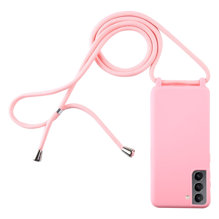 For Samsung Galaxy S21 5G Candy Colors TPU Protective Case with Lanyard(Pink) by buy2fix