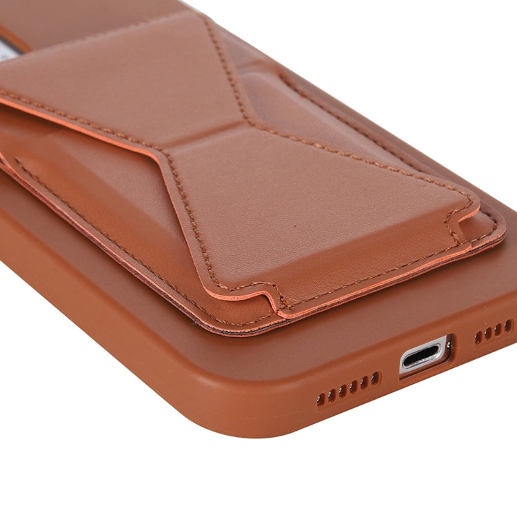 Magsafing Magnetic Folding Stand Leather Wallet Snap-On Card Holder Case Bag for iPhone 12 mini, iPhone 12, iPhone 12 Pro, iPhone 12 Pro Max(Brown) by buy2fix