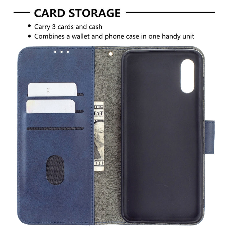 For Samsung Galaxy A02 / M02 Matching Color Crocodile Texture Horizontal Flip PU Leather Case with Wallet & Holder & Card Slots(Blue) by buy2fix