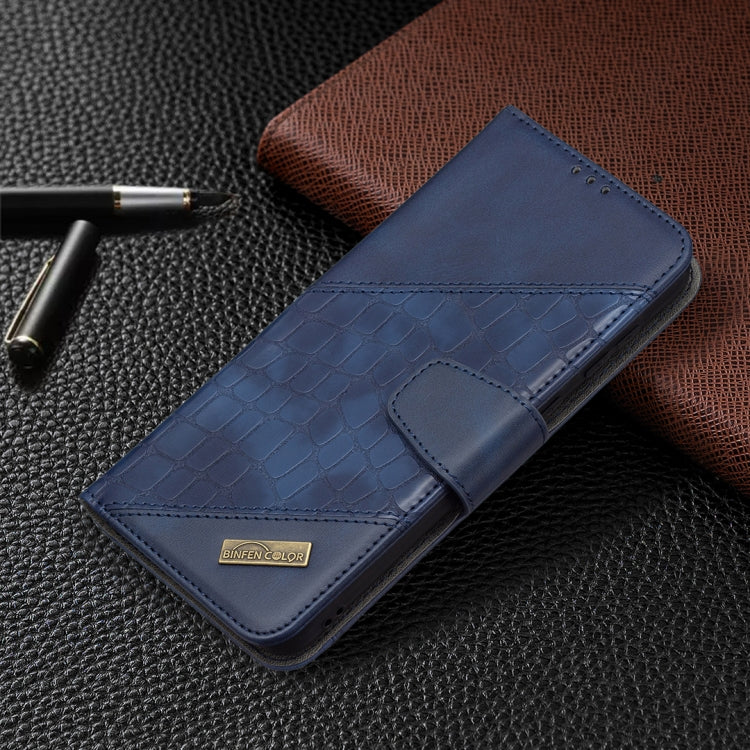 For Samsung Galaxy A02 / M02 Matching Color Crocodile Texture Horizontal Flip PU Leather Case with Wallet & Holder & Card Slots(Blue) by buy2fix