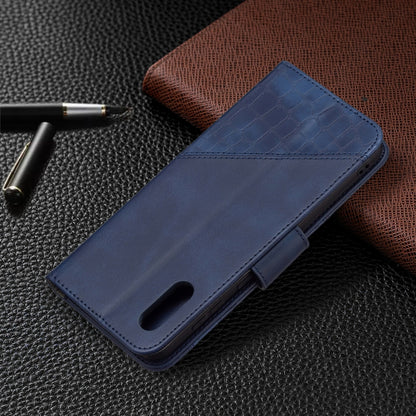 For Samsung Galaxy A02 / M02 Matching Color Crocodile Texture Horizontal Flip PU Leather Case with Wallet & Holder & Card Slots(Blue) by buy2fix