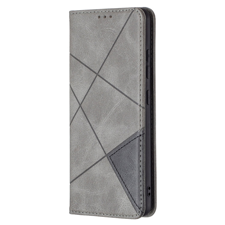 For Samsung Galaxy A32 4G Rhombus Texture Horizontal Flip Magnetic Leather Case with Holder & Card Slots(Grey) by buy2fix
