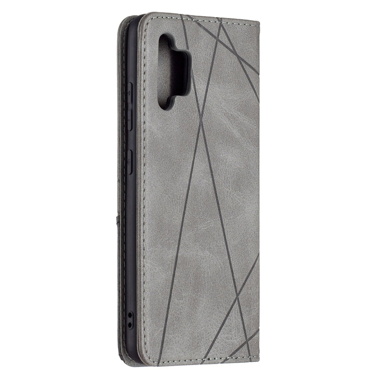 For Samsung Galaxy A32 4G Rhombus Texture Horizontal Flip Magnetic Leather Case with Holder & Card Slots(Grey) by buy2fix