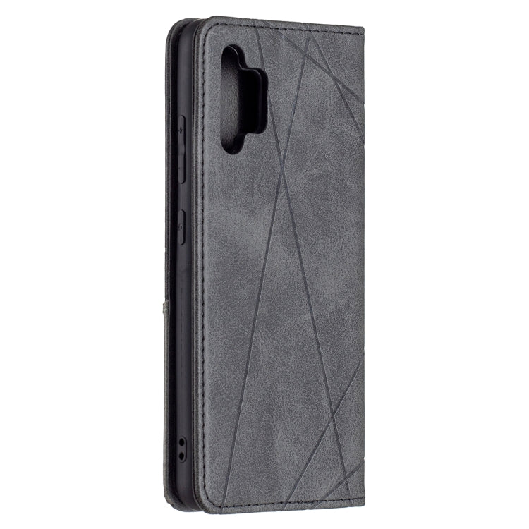 For Samsung Galaxy A32 4G Rhombus Texture Horizontal Flip Magnetic Leather Case with Holder & Card Slots(Black) by buy2fix