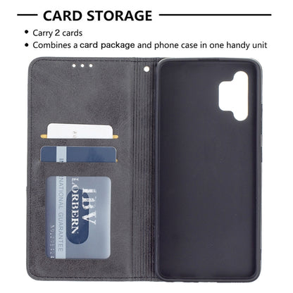 For Samsung Galaxy A32 4G Rhombus Texture Horizontal Flip Magnetic Leather Case with Holder & Card Slots(Black) by buy2fix